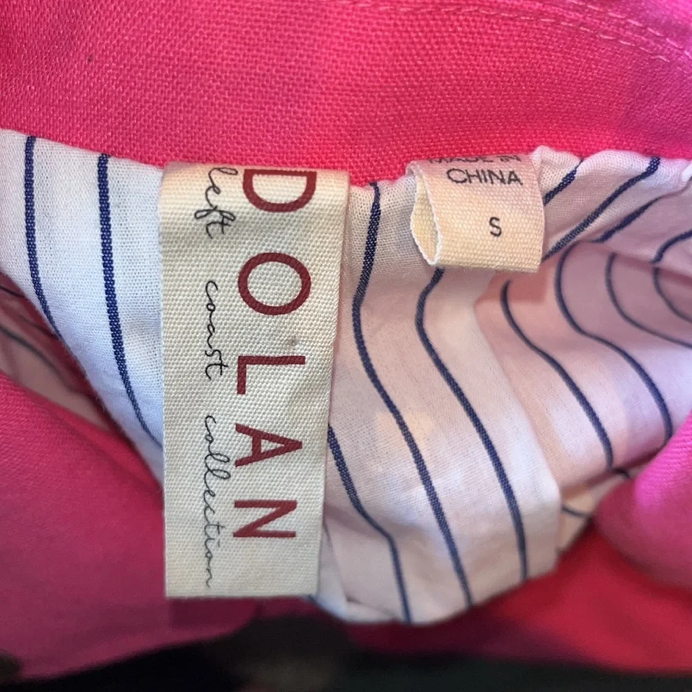 DOLAN for Anthropologie Cropped Linen Slim Moto Jacket in‎ Hot Pink.